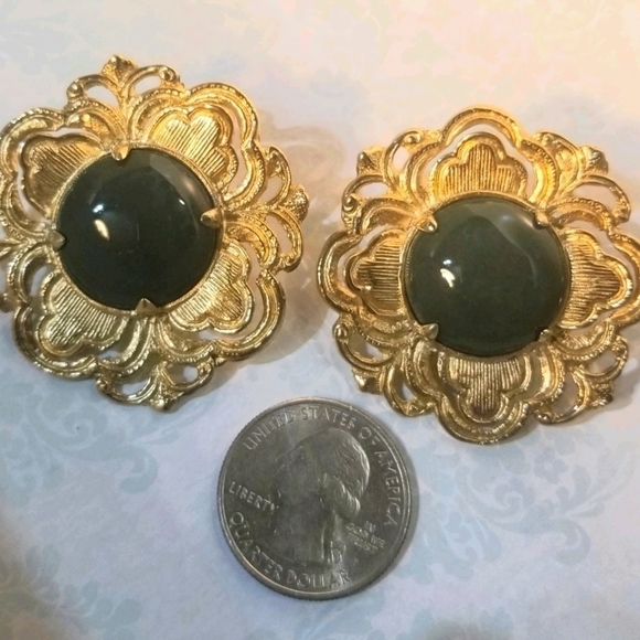 STEPHEN DWECK Jade HUGE RUNWAY Sterling Earrings - Picture 2 of 7